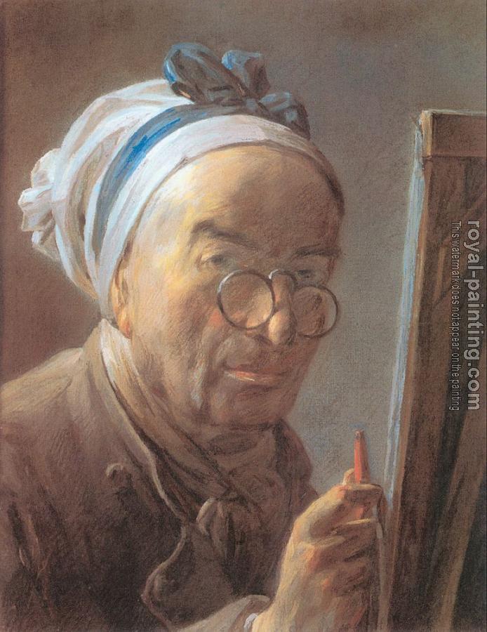 Jean Baptiste Simeon Chardin : Self-Portrait at an Easel